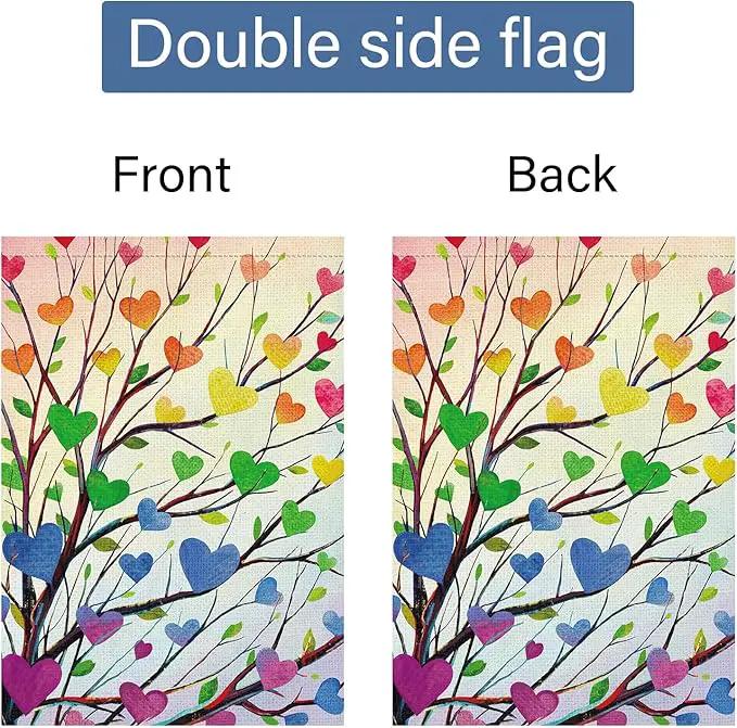 Louise Maelys Rainbow Tree Garden Flag Pride Month Love Heart 28x40 Inch Double Sided Welcome Large Burlap Gay Pride Lesbian LGBTQ Yard Outdoor Sign Outside Home House Decor by GreenHaven Gardens