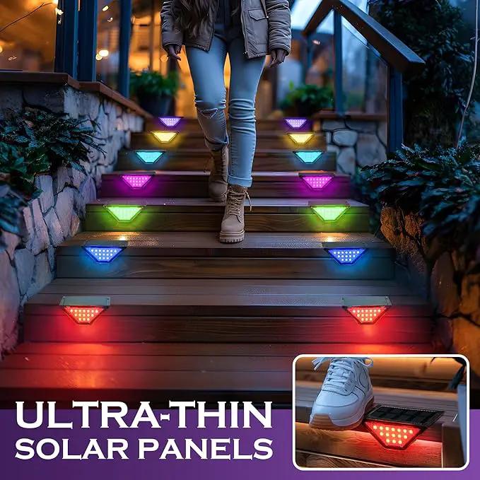 SOLPEX Solar Step Lights for Outside, 24 LEDs Solar Stair Lights Outdoor Waterproof Decor for Porch, Front Door, Stair, Step, Deck, Fence, Balcony, Patio, Wall, Yard, Garden(6 Pack,RGB) by GreenHaven Gardens