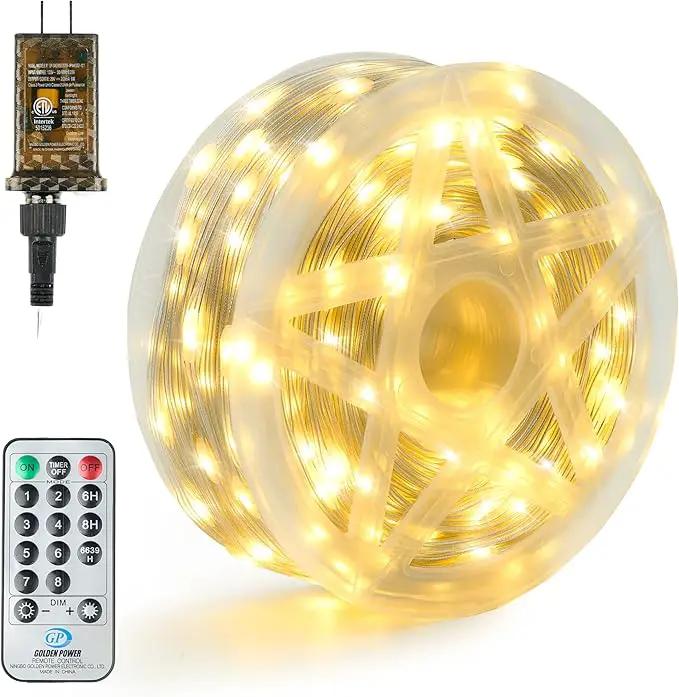 Joiedomi 600 LED Christmas Lights Outdoor,197 FT Warm White Christmas Tree Lights with 8 Modes Timer, PVC Clear Wire String Lights with Reel for Indoor Outdoor Holiday Xmas Eve Night Decorations by GreenHaven Gardens