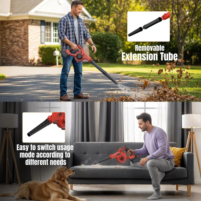 DeForce Cordless Leaf Blower for Milwaukee 18V Battery, 4 in 1 Blower/Vacuunm/Inflator/Deflator, Electric Mini Leaf Blower, 3 Speeds, 190 MPH with Extended Tube for Lawn Care(Bare Tool Only) by GreenHaven Gardens