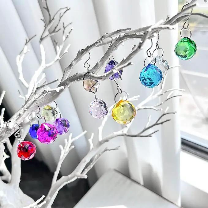 H&D 20mm Multi-Color Crystal Ball Prism Feng Shui Faceted Decorating,Pack of 12 by GreenHaven Gardens