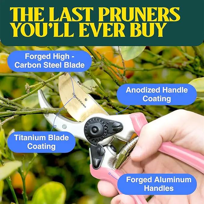 Haus & Garten ClassicPRO 8.5" Premium Titanium Bypass Garden Shears - Use as Pruners, Pruning Shears for Gardening, Hand Pruners, Handheld Garden Clippers, Scissors for Women by GreenHaven Gardens