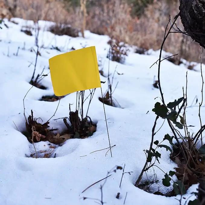 Yellow Marking Flags 1000 Pack - 4x5x15 Inch Yellow Flags for Yard - Markers For Lawn, Irrigation, Landscaping, Survey & Sprinkler Head Marking by GreenHaven Gardens