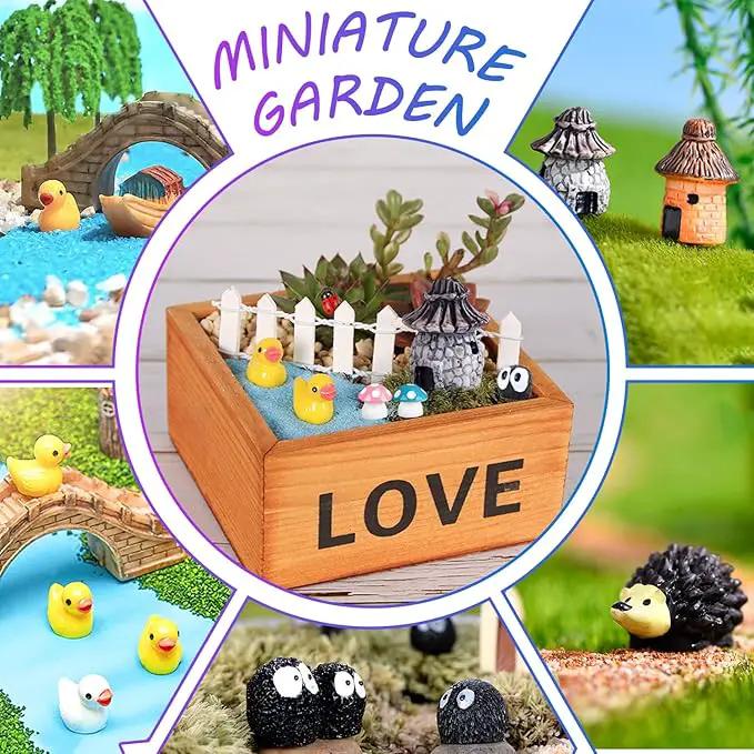 105 Miniature Fairy Garden Accessories, Fairy Garden Kit, Fairy Garden Animals, Miniature Figurines, Micro Landscape Ornaments Kit, Garden DIY Kit for Dollhouse Decoration Plant House Decor by GreenHaven Gardens
