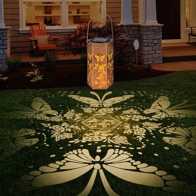 Butterfly Solar Lanterns Outdoor Waterproof - Birthday Gifts for Women, Mom, Butterflies Solar Lights Outdoor Hanging Garden Decor for Outside, Patio, Outdoor, Yard, Lawn, Balcony by GreenHaven Gardens