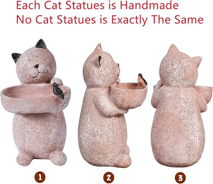 Cat Garden Statue Outdoor Decor Sculptures 12.3 Inch Height Figurine Gardening Lawn Ornament Gifts for Women by GreenHaven Gardens