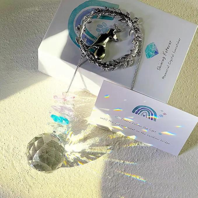 Cat Memorial Suncatcher - Lost of Cat Bereavement Gift Idea, Cat Loss Sympathy Gifts, Pet Memorial Gifts, Thoughtful Cats Remembrance Sun Catcher, Passing Away Remembrance Memory Gift by GreenHaven Gardens