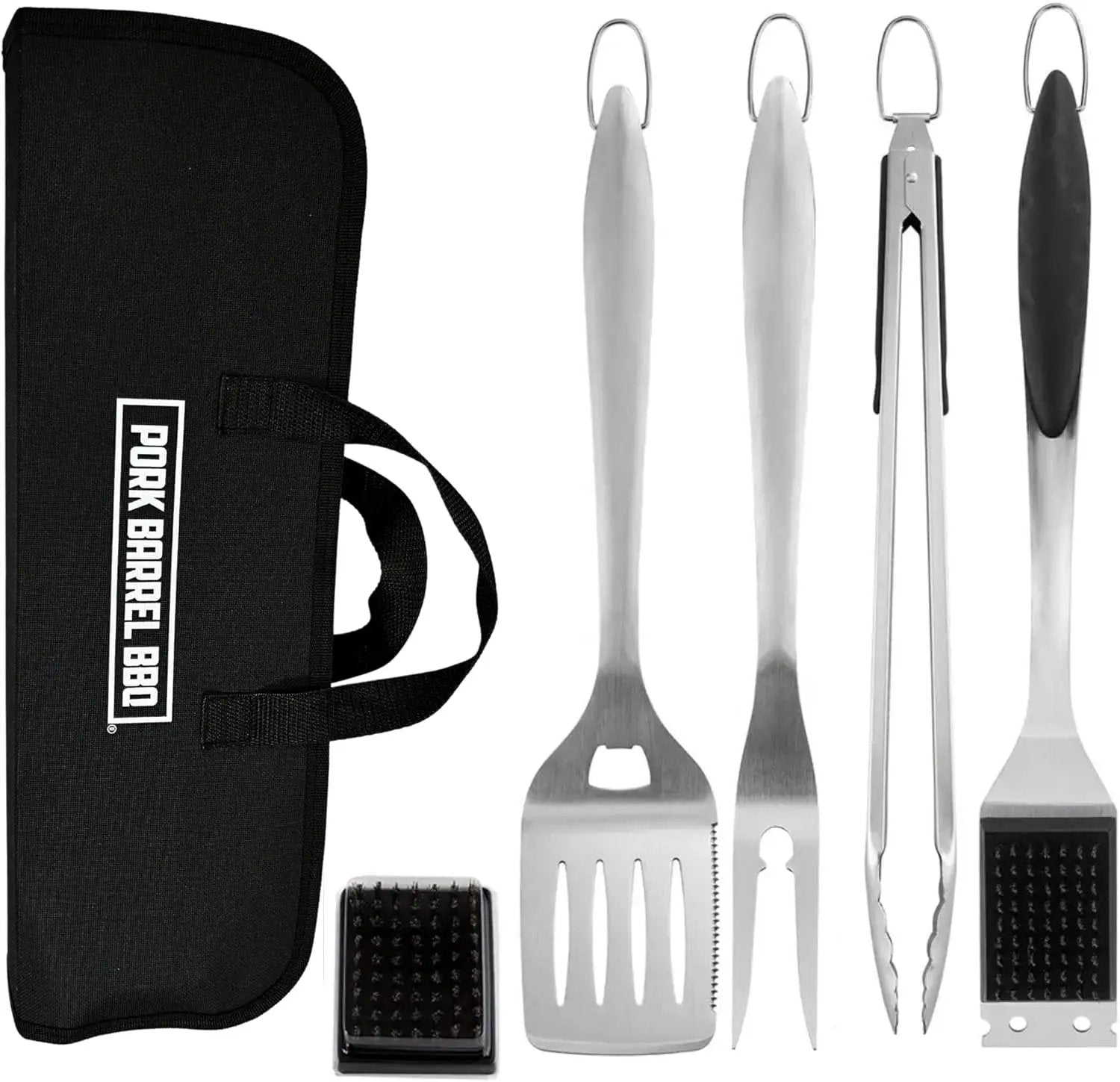 Pork Barrel BBQ Tool Set Grill Kit - Premium Stainless Steel BBQ Grill Accessories, Grilling Tools & BBQ Accessories for Outdoor Grill - Perfect BBQ Tools and Grilling Gifts for Men by GreenHaven Gardens