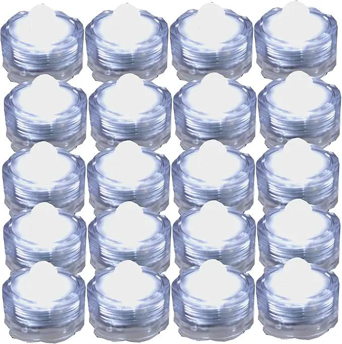 Bright LED Floral Tea Light Submersible Lights for Party Wedding (White, 20 Pack) by GreenHaven Gardens