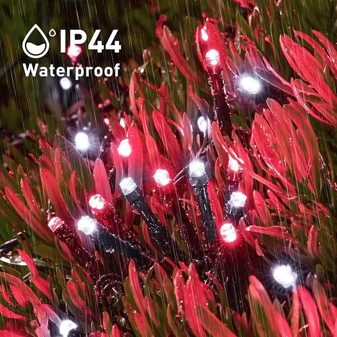 JMEXSUSS 2 Pack Red and White Solar Christmas Lights, Total 400 LED 151FT Solar String Lights Outdoor Waterproof, 8 Modes Solar Lights for Outside Tree Patio Christmas Decorations by GreenHaven Gardens
