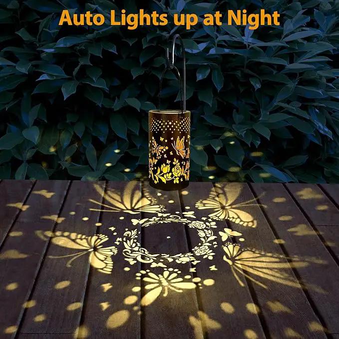Butterfly Decorations Solar Lanterns for Outside, Gabroga Waterproof Hanging Solar Butter Fly Lights, Butterflies Gift for Women, Butterfly Outdoor Decor Lamp for Garden Patio Yard Table Pathway by GreenHaven Gardens