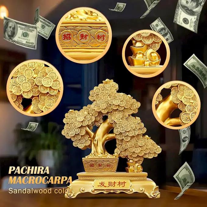 Top Resin Money Tree, Artificial Bonsai Tree - Feng Shui Decor & Gifts for Home, Feng Shui Statue, Chinese New Year Decoration, Chinese Decor & Gifts by GreenHaven Gardens