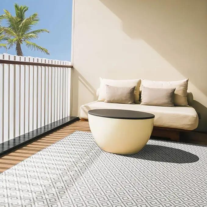 Home Dynamix Tripoli Lydia Modern Indoor/Outdoor Area Rug, Gray/Cream, 3'7"x5'2" Rectangle