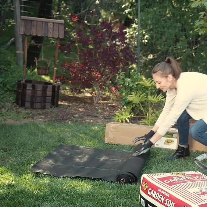 ECOgardener Premium 5oz Landscape Fabric, 3ft x 100ft Pro Garden Weed Barrier - Durable & Heavy Duty Weed Block Gardening Mat, Easy Setup & Superior Weed Control, Eco-Friendly & Convenient Design by GreenHaven Gardens