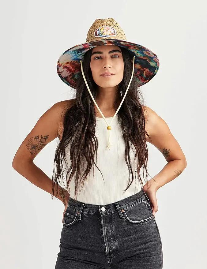 Straw Hat for Men & Women | Lifeguard Hat, Beach Hat & Sun Hat | UPF 50+ Wide Brim for Sun Protection | One Size | Hemlock