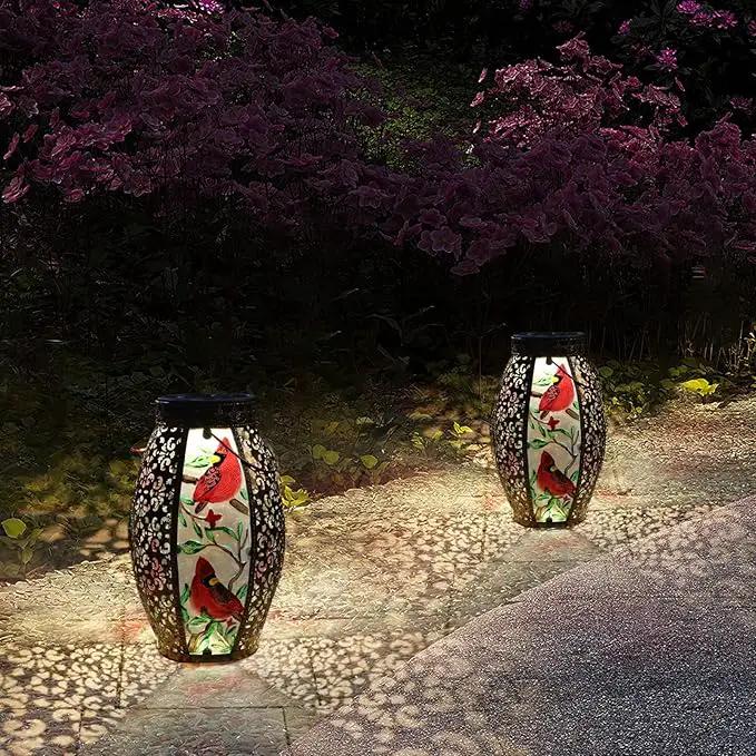 Outdoor Solar Lantern-Waterproof Hummingbird Hanging Metal Decorative Lights for Patio Table Garden Pathway Yard with Super Bright Warm White LED, Large Solar Panels, Auto On/Off Sensor by GreenHaven Gardens