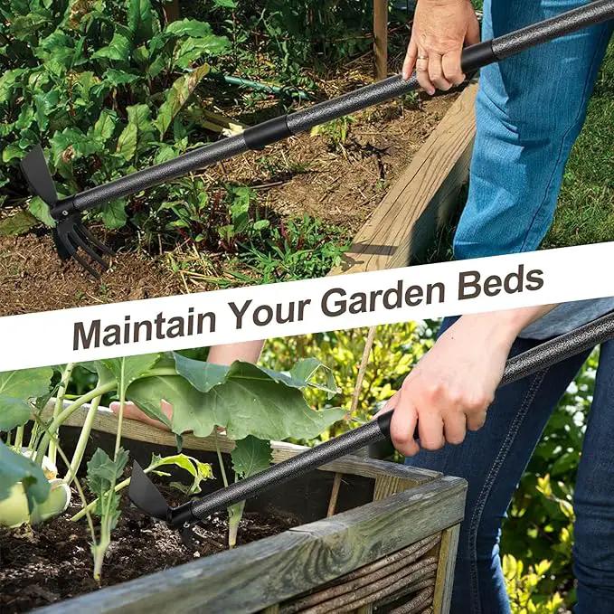 Hoe Garden Tool, 45 Inch Garden Hoe Long Handle for Weeding, Hoe Cultivator 2 in 1 Hand Garden Tools for Gardening Planting by GreenHaven Gardens