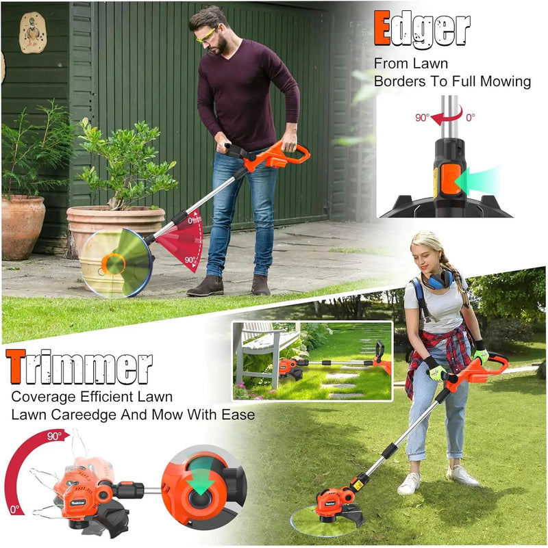 Cordless String Trimmer Compatible for Milwaukee 18V Battery,Garden Lawn Edger with 25cm Cutting Diameter,Electric String Trimmer,Weed Wacke,Weedeaters for Lawn Garden (NO Battery) by GreenHaven Gardens