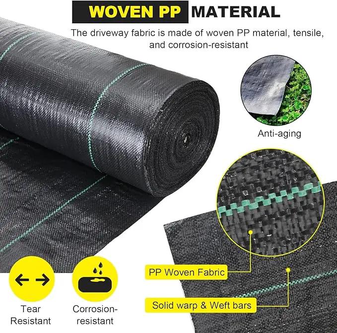 Driveway Fabric, 3x300 ft Road Fabric Commercial Weed Barrier Fabric, Landscape Fabric Heavy Duty 4OZ French Drain Fabric for Erosion Control,Landscape Fabric,Weed Barrier,Construction Projects by GreenHaven Gardens