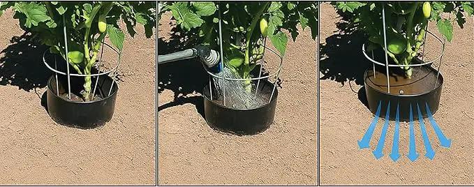 Garden Water Ring 10-Pack – Root Zone Irrigation Water Saver Rings for Garden Plants – Precision Hydration, Weed Control & Fertilizer Containment – Made in USA – Reusable Garden Watering Tool by GreenHaven Gardens