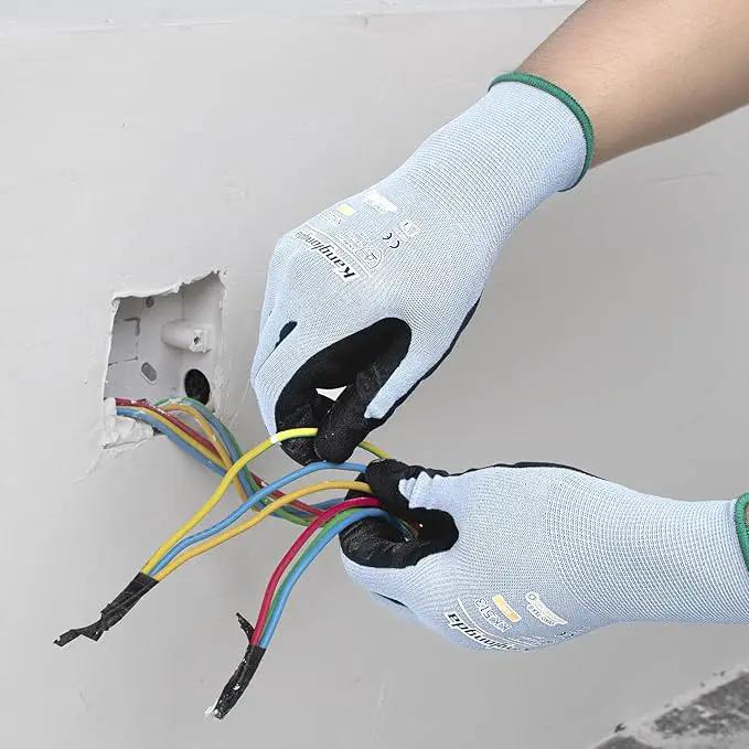 3-Paris Medium Work Gloves for Men and Women, Nitrile Coated Safety Protective Gloves with Grip, Ideal for Gardening, Warehouse, Mechanic, Light Duty Construction Work by GreenHaven Gardens
