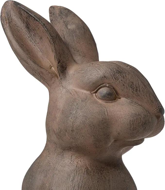 Glitzhome Rabbit Garden Statue Outdoor Standing Bunny Sculpture Lawn Decor, 22.75 Inch, Bronze by GreenHaven Gardens