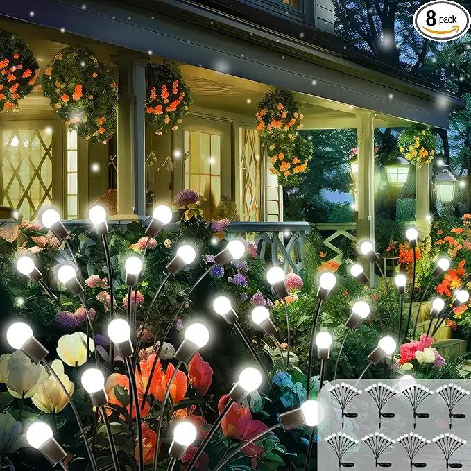 2025 Solar Lights Outdoor Waterproof , 8 Pack Solar Garden Lights, Solar Firefly Lights Outdoor Waterproof, Solar Twinkle Swaying Fairy Light for Yard Patio Pathway Garden Decoration (Cold White) by GreenHaven Gardens