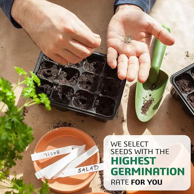10 Kit Non-GMO Growing into Thyme, Lavender, Chamomile, Dill, Chives, Cilantro, Rosemary, Basil, Parsley, Sage Indoor/Outdoor for Kitchen Windowsill Gardening Gift by GreenHaven Gardens