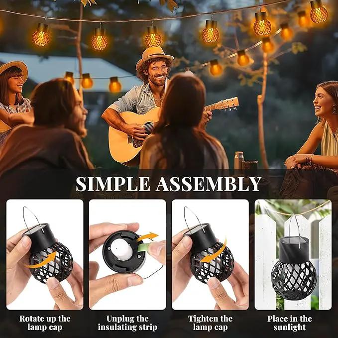 GIGALUMI 12 Pack Solar Lanterns for Outside,Solar Hanging Lights Outdoor Waterproof with Flickering Flame,Solar Powered Outdoor Lights Garden Decor for Yard,Patio,Tree,Camping,Festival Decoration by GreenHaven Gardens