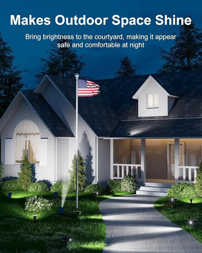 6 Pack Solar Power Spot Lights Outdoor Waterproof LED Dusk to Dawn Landscape Spotlight Lamp for Outside Yard, Tree, Flag, Plants, Garden, Statues, Outside, 3 Modes, 18 Hours Accent Ambient Lighting by GreenHaven Gardens