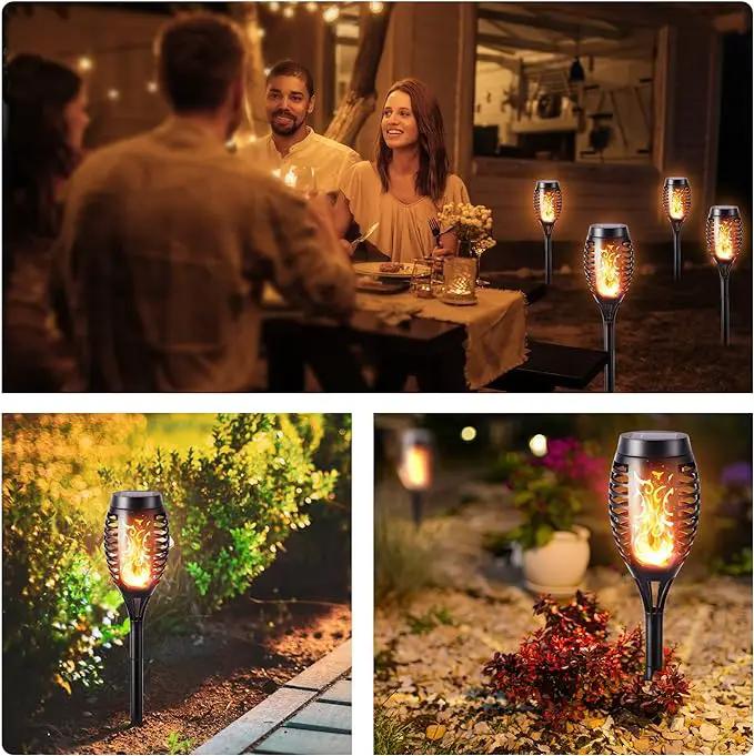 Toodour Solar Torch Flame Lights, 6 Pack Solar Lights Outdoor with Flickering Flame, Waterproof Solar Pathway Lights Landscape Decoration Lighting for Garden, Lawn, Yard, Outdoor Decorations by GreenHaven Gardens