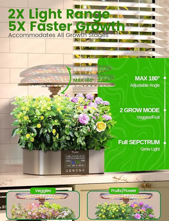LetPot LPH-Max Hydroponics Growing System Kit, 21 Pods APP & WiFi Automatic Controlled Smart Indoor Garden with 36W LED Grow Light, Auto Drip Irrigation Kits, Self-Managed Nurturing & Watering by GreenHaven Gardens