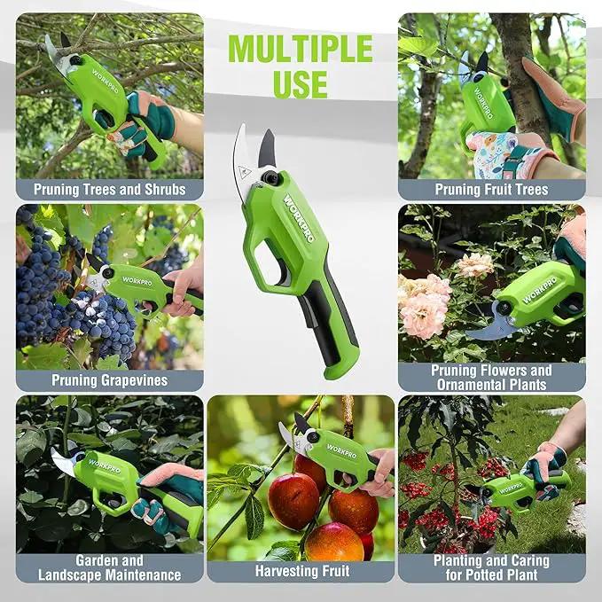 WORKPRO 7.2V Electric Pruning Shears, Battery Powered Pruning Shears, Cordless Tree Pruner, 0.8 Inch Cutting Diameter, Branch Cutter Gardening Scissors with Rechargeable Battery by GreenHaven Gardens
