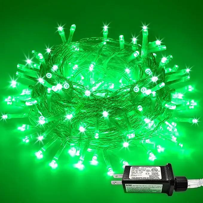 JMEXSUSS Green Lights for St Patrick's Day Decoration, 200 LED Green Christmas Lights Clear Wire, Connectable Green String Lights Indoor Outdoor for Spring Tree Garden St. Patricks Day Decor by GreenHaven Gardens