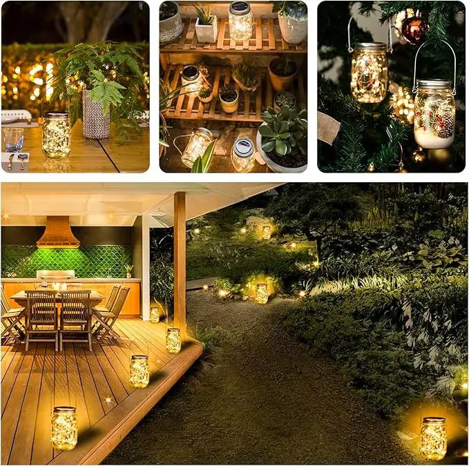 HXWEIYE 8 Pack Solar Mason Jar Lights Lanterns,Jars & Hangers Included，30LED Waterproof Hanging Outdoor Fairy Lights for Patio Garden Porch Yard Backyard Balcony Wedding(Warm White) by GreenHaven Gardens