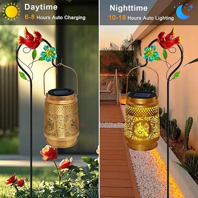 TEDOF Solar Lanterns Outdoor Waterproof,Cardinal Solar Lights Garden Decor Gifts for Mom Women Grandma Decoration Outside for Yard, Patio,Backyard,Porch