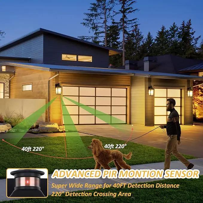 Motion Sensor Outdoor Wall Light - Black Dusk to Dawn Outdoor Lighting, LED Waterproof Exterior Light Fixture, Modern Porch Light Outside Wall Mount for House Patio Garage Garage, Anti-Rust by GreenHaven Gardens