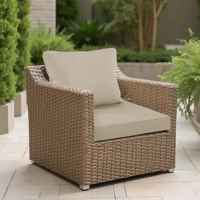 22"x22" Outdoor Cushion for Patio Furniture – Water-Repellent & Fade-Resistant Patio Chair Cushion for Garden, Deck, or Porch – Cream by GreenHaven Gardens