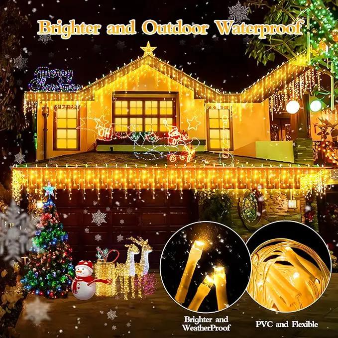 1600 LED 164FT Outdoor Christmas Lights Plug in 8 Modes with Timer Dimmable Christmas Decorations Waterproof Indoor Curtain String Lights for Roof Porch Garden Holiday Wedding Party Decor Warm White by GreenHaven Gardens