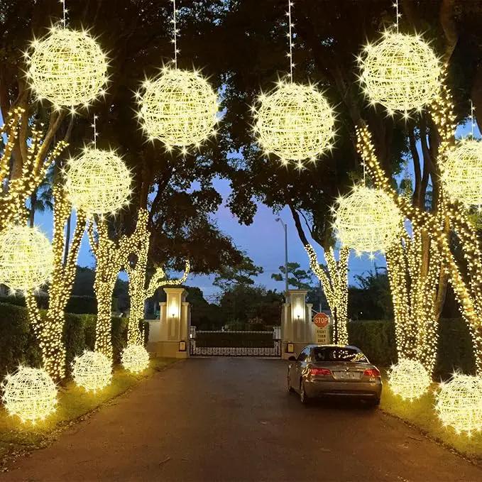 Christmas String Lights Outdoors,4 Pack 11.81" Sphere Lights,Ball Tree Garden Globe Lights for Home, Party, Christmas, Porch Patio,Wedding, Garden,Tree Decoration with Plug by GreenHaven Gardens