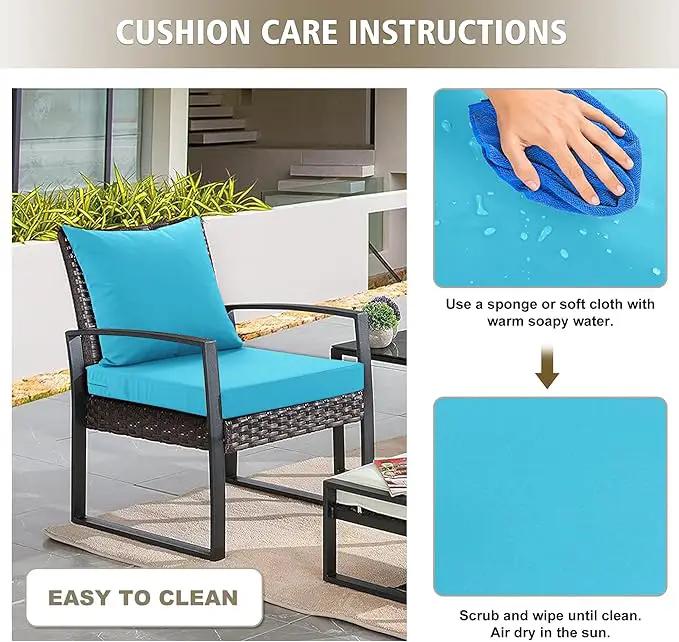 Outdoor Chair Cushions, Waterproof Outdoor Cushions for Patio Furniture w/Fade-Resistant, Removable & Machine-Washable Covers, 19x19 Inch, Ideal for Seat in Gardens/Porch – Set of 1/2/4, Teal by GreenHaven Gardens