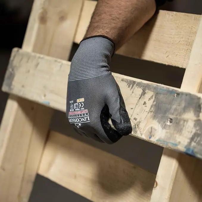 linconson 12 Pack Safety Performance Series Construction Mechanics Wrinkle Latex Work Gloves by GreenHaven Gardens