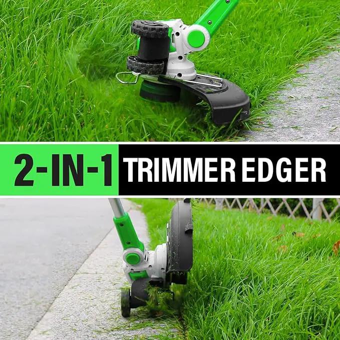 SOYUS Weed Wacker Battery Operated, 12 Inch String Trimmer Cordless, 20V Weed Wacker Electric with Battery and Charger, Lightweight Edger Trimmer with 8 Pcs Replacement Spool Trimmer Lines by GreenHaven Gardens