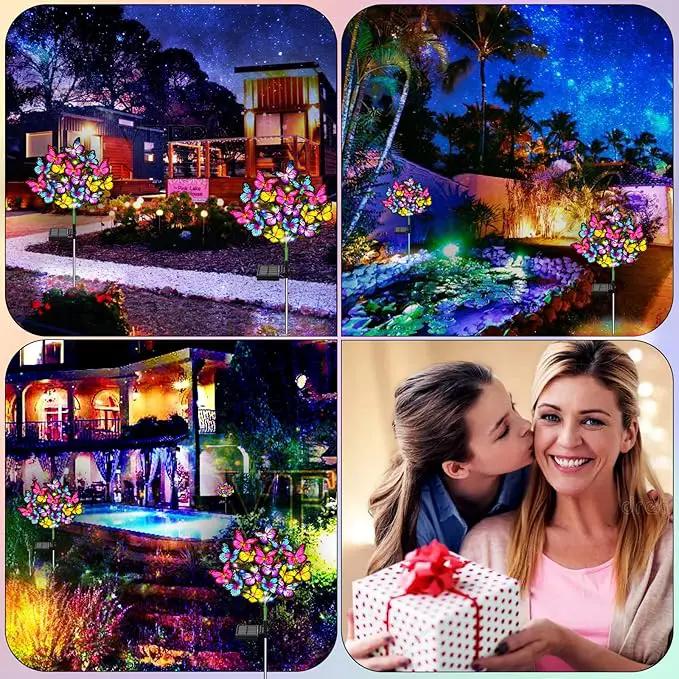 Solar Garden Lights Solar Lights Outdoor Waterproof Solar Lights 6 Pack with New Upgraded 216 LED 102 Butterfly Outdoor Solar Lights for Yard Outside Garden Pathway Decor Gifts for Women by GreenHaven Gardens