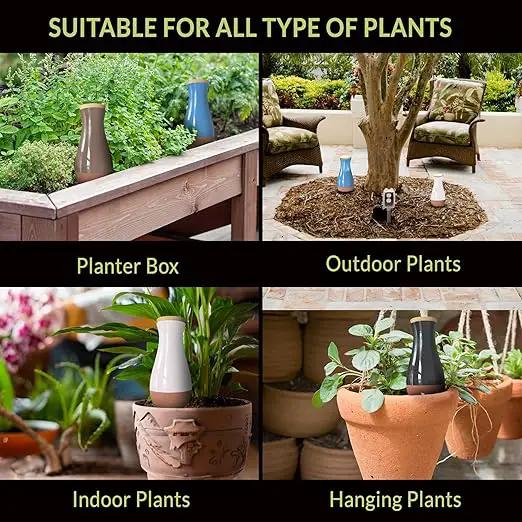 Ollas (Set of 4) | 12oz Terracotta Plant Watering Globes - Self Watering Planter Insert - Automatic Plant Watering Devices | Vacation Watering Pots for Indoor & Outdoor Plants by GreenHaven Gardens