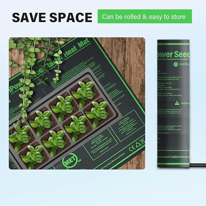 iPower 20" x 20" Durable Waterproof Seeding Heat Mat with Digital Thermometer for Providing Reliable Warmth for Indoor hydroponic Plant Germination by GreenHaven Gardens