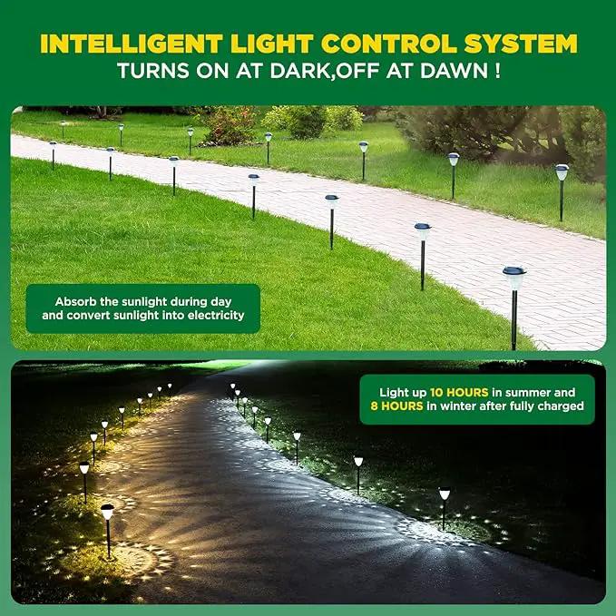Super Bright Solar Lights Outdoor Waterproof 10 Pack, Dusk to Dawn Up to 12 Hrs Solar Powered Pathway Garden Lights Auto On/Off, LED Landscape Lighting Decorative for Walkway Patio Yard by GreenHaven Gardens