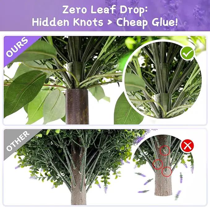 28" Artificial Boxwood Topiary Ball with Lavender, UV Resistant Topiary Tree Faux Boxwood Ball Shaped Porch Bushes with Ground Spike Artificial Bushes for Outdoors Front Door Decor Home Garden by GreenHaven Gardens