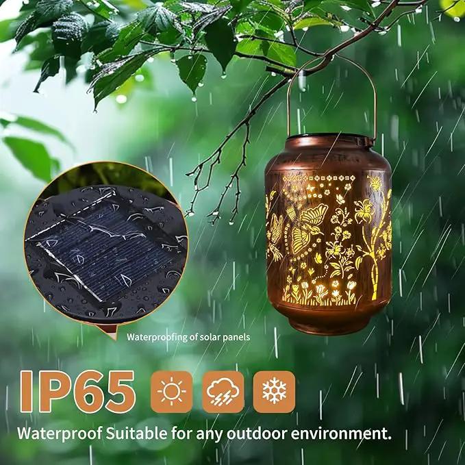 Solar Lantern Outdoor Waterproof Cardinal Style Garden Decoration, Solar Lamp Carved with Elegant Birds and Flowers, Suitable for Courtyards, Backyards, and Porches. by GreenHaven Gardens