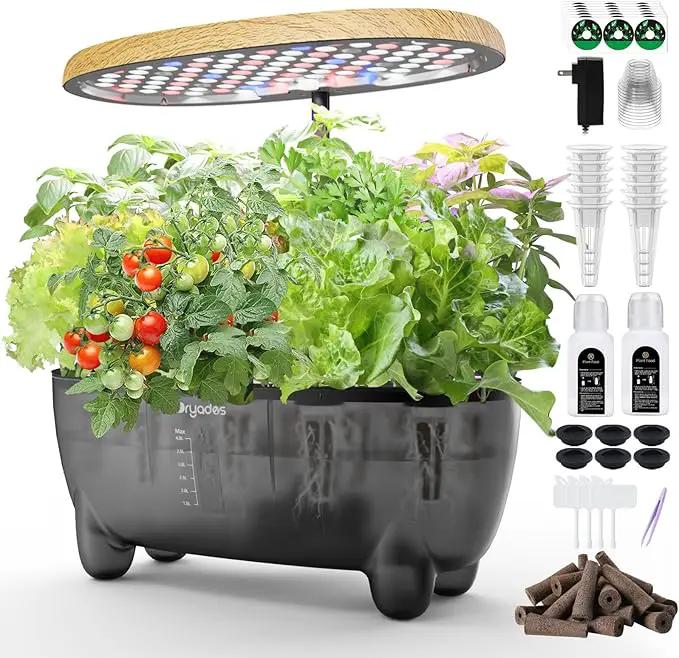 12 Pods Hydroponics Growing System Indoor Herb Garden with LED Growth Lamp Smart Water Pump Plant Germination Kit (No Seeds) Home Kitchen, Gift Ideas for Women Men by GreenHaven Gardens